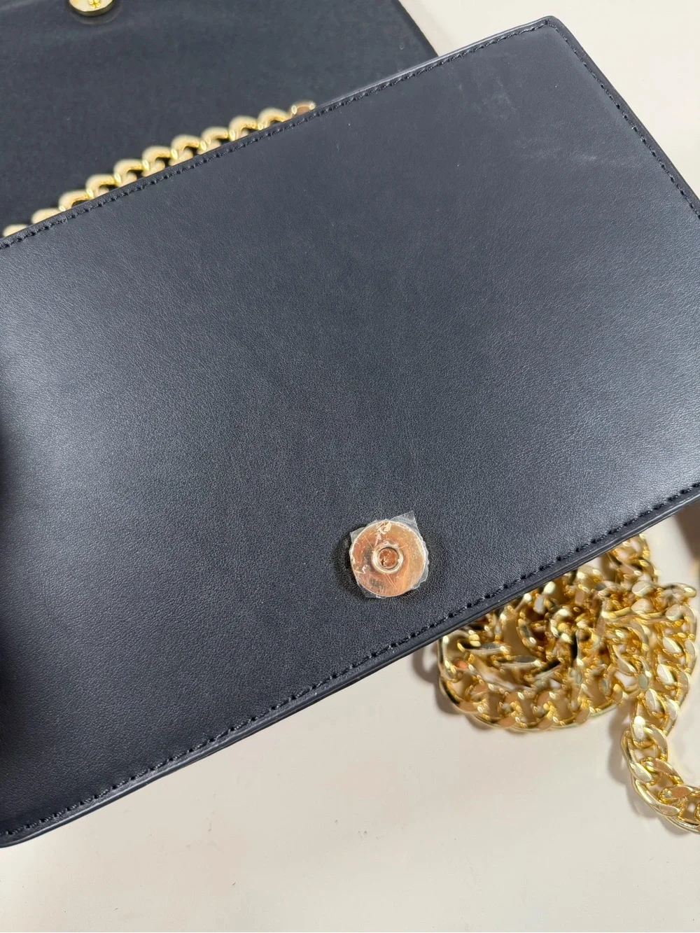 ALDO Black Shoulder Bag with Gold Chain Strap